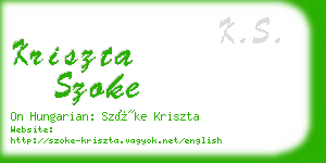 kriszta szoke business card